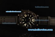 U-Boat U-42 Automatic Movement PVD Case with Black Dial and Black Leather Strap