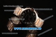 Cartier Ballon Bleu De Chrono Swiss Valjoux 7750 Automatic Two Tone Case with Black Dial and Two Tone Bracelet - (H)