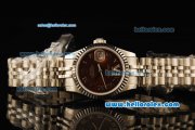 Rolex Datejust Automatic Movement Full Steel with ETA Coating Case and Brown Dial