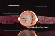 Versace Swiss ETA Quartz Rose Gold Case with White MOP Dial and Rosybrown Leather Strap