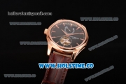 Patek Philippe Calatrava Tourbillon Swiss ETA 2824 Automatic Rose Gold Case with Stick Markers and Black Dial