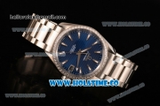 Omega Aqua Terra 150 M Co-Axial Clone Omega 8501 Automatic Steel Case/Bracelet with Blue Dial and Stick Markers - Diamonds Bezel(EF)