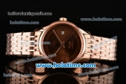 Omega De Ville Co-Axial Swiss ETA 2836 Automatic Rose Gold Case and Strap with Brown Dial