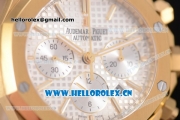 Audemars Piguet Royal Oak Chronograph Swiss Valjoux 7750 Automatic Yellow Gold Case/Bracelet with White Dial Stick Markers (EF)