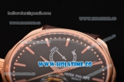 Patek Philippe Calatrava Tourbillon Swiss ETA 2824 Automatic Rose Gold Case with Stick Markers and Black Dial