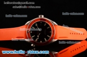 Omega Seamaster Planet Ocean Swiss ETA 2824 Clone 8500 Automatic Steel Case with Black Dial Orange Rubber Strap