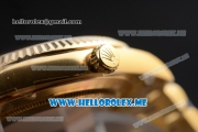 Rolex Day-Date Clone Rolex 3255 Automatic Yellow Gold Case/Bracelet with Black Dial and White Markers