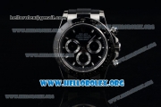 Rolex Daytona Chrono Clone Rolex 4130 Automatic Steel Case with Black Dial Ceramic Bezel and Black Rubber Strap - 1:1 Original (EF)