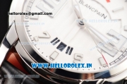 BlancPain L-Evolution Automatic 8 Days Miyota 9015 Automatic Steel Case with White Dial and Black Leather Strap (G5)