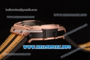 Hublot MP-06 Senna Champion 88 Chrono Miyota Quartz Rose Gold Case with Skeleton Dial and Yellow/Black Leather Strap