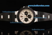 Bvlgari Diagono Chronograph Swiss Valjoux 7750 Automatic Movement Aluminium Case with White Dial and Black Rubber Strap