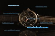 Montblanc Flyback Automatic PVD Case with Black Dial and Black Leather Strap