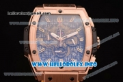 Hublot MP-06 Senna Champion 88 Chrono Miyota Quartz Rose Gold Case with Skeleton Dial and Yellow/Black Leather Strap