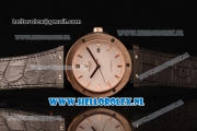 Hublot Classic Fusion 9015 Auto PVD/Rose Gold Case with White Dial and Black Leather Strap