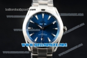 Omega Seamaster Aqua Terra 150M Clone Omega 8500 Automatic Stainless Steel Case/Bracelet with Blue Horizontal Stripe Dial Silver Stick Markers (YF)