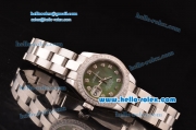 Rolex Datejust Lady 2813 Automatic Steel Case with Grey Mop Dial Diamond Markers and Diamond Bezel ETA Coating