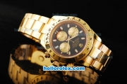 Rolex Daytona Oyster Perpetual Date Automatic Full Gold with Black Dial and White Marking