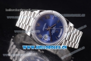 Rolex Day-Date II Swiss ETA 2836 Automatic Stainless Steel Case/Bracelet with Dark Blue Dial and Roman Numeral Markers (BP)