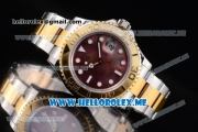 Rolex Yacht-Master 40 Clone Rolex 3135 Automatic Two Tone Case/Bracelet with Green MOP Dial and Dot Markers (BP)