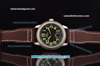 IWC Pilot's Vintage Asia 6497 Manual Winding Stainless Steel Case with Brown Leather Strap and Black Dial