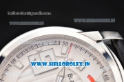 BlancPain L-Evolution Automatic 8 Days Miyota 9015 Automatic Steel Case with White Dial and Black Leather Strap (G5)