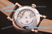 Patek Philippe Skeleton Tourbillon SM Phase Automatic Rose Gold Case Brown Leather Strap