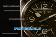 Bell&Ross BR 03-92 S Aviation Type Miyota 9015 Automatic Steel Case with Green Dial and Black Rubber Strap