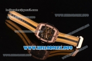 Hublot MP-06 Senna Champion 88 Chrono Miyota Quartz Rose Gold Case with Skeleton Dial and Yellow/Black Leather Strap