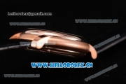 Audemars Piguet Jules Audemars Dual Time Asia ST25 Automatic Rose Gold Case Black Dial Stick Markers and Black Leather Strap