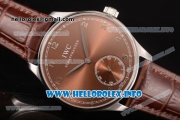 IWC Portuguese Asia 6497 Manual Winding Steel Case with Brown Dial and Arbaic Numeral Markers