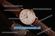 Breguet Classique Miyota 9015 Automatic Rose Gold Case with White Dial and Brown Leather Strap - (AAAF)