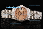 Rolex Datejust Automatic Movement Diamond Case with Diamond Bezel and Diamond Markers