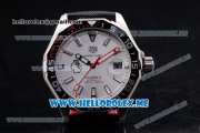 Tag Heuer Aquaracer Calibre 5 Match Timer Premier League Special Edition Miyota Quartz Steel Case with Silver Dial and Black Leather Strap Stick Markers