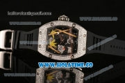 Richard Mille RM026-01 Miyota 6T51 Automatic Diamonds/Steel Case with Diamonds Panda Dial and Black Rubber Strap