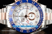 Rolex Yacht-Master Chrono Clone Rolex 4130 Automatic Movement Rose Gold White Dial and Dots Markers Rose Gold Bracelet (JF)