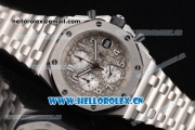 Audemars Piguet Royal Oak Offshore Seiko VK67 Quartz Stainless Steel Case/Bracelet with Grey Dial and Arabic Numeral Markers Silver Subdials