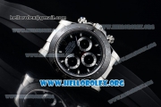 Rolex Daytona Chrono Clone Rolex 4130 Automatic Steel Case with Black Dial Ceramic Bezel and Black Rubber Strap - 1:1 Original (EF)