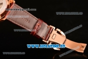 IWC Portuguese Power Reserve Clone IWC 52010 Automatic Rose Gold Case with White Dial and Brown Leather Strap - Arabic Numeral Markers - 1:1 Original