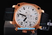 U-Boat Thousands of Feet Chronograph Automatic Rose Gold Bezel with White Dial-Black Marking