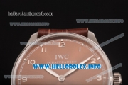 IWC Portuguese Asia 6497 Manual Winding Steel Case with Brown Dial and Arbaic Numeral Markers