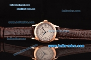 Patek Philippe Calatrava Swiss ETA 2824 Automatic Rose Gold Case with Brown Leather Strap and White Dial