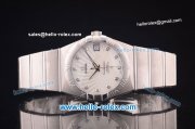 Omega Constellation Co-Axial Swiss ETA 2824 Automatic Full Steel Case with White Stripy Dial and Diamond Markers
