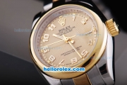 Rolex Datejust Oyster Perpetual Automatic with Gold Dial and Gold Bezel,Number Marking-Lady Size