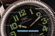 IWC Pilot's Vintage Asia 6497 Manual Winding Stainless Steel Case with Brown Leather Strap and Black Dial