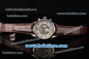 Tag Heuer Mikrograph Chrono Miyota OS10 Quartz Steel Case with Brown Leather Strap and White/Grey Dial