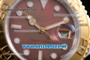 Rolex Yacht-Master 40 Clone Rolex 3135 Automatic Two Tone Case/Bracelet with Green MOP Dial and Dot Markers (BP)