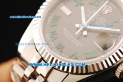 Rolex Datejust Automatic Movement Full Steel with Chocolate Dial and Green Roman Numerals-Lady Model