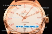 Omega Constellation Globemaster Co-Axial Master Chronometer Clone Omega 8901 Automatic Rose Gold Case with White Dial and Stick Markers