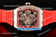 Richard Mille RM 038 Asia Automatic Steel Case with Skeleton Dial and Red Rubber Strap