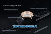 Hublot Classic Fusion Miyota 9015 Automatic Rose Gold Case with White Dial Stick Markers and Black Genuine Leather Strap